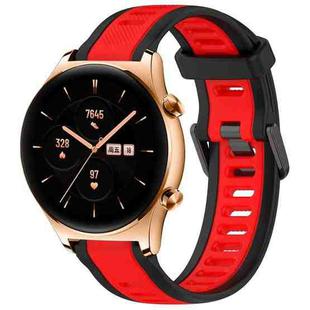 For Honor Watch GS 3 22mm Two Color Textured Silicone Watch Band(Red+Black)