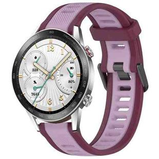 For Honor Watch GS 3i 22mm Two Color Textured Silicone Watch Band(Purple)