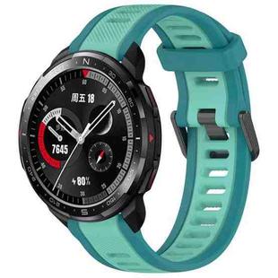 For Honor Watch GS Pro 22mm Two Color Textured Silicone Watch Band(Teal)