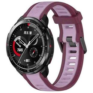 For Honor Watch GS Pro 22mm Two Color Textured Silicone Watch Band(Purple)