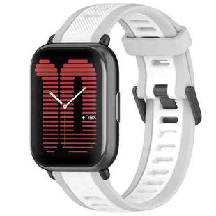 For Amazfit Active 20mm Two-Color Textured Silicone Watch Band(White+Grey)