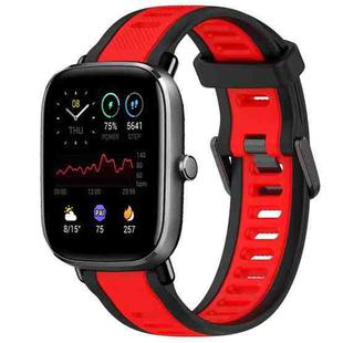 For Amazfit GTS 4 Mini 20mm Two-Color Textured Silicone Watch Band(Red+Black)