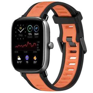 For Amazfit GTS 2 Mini 20mm Two-Color Textured Silicone Watch Band(Orange+Black)