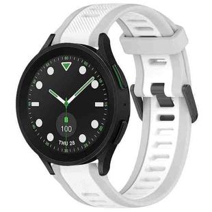 For Samsung Galaxy watch 5 Pro Golf Edition 20mm Two Color Textured Silicone Watch Band(White+Grey)