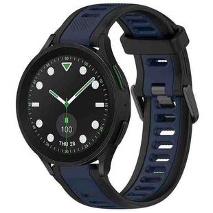 For Samsung Galaxy watch 5 Golf Edition 20mm Two Color Textured Silicone Watch Band(Midnight Blue+Black)