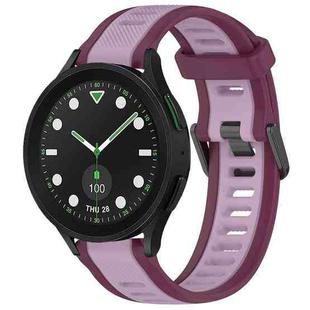 For Samsung Galaxy watch 5 Golf Edition 20mm Two Color Textured Silicone Watch Band(Purple)