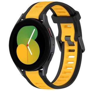 For Samsung Galaxy Watch 5  44mm 20mm Two Color Textured Silicone Watch Band(Yellow+Black)