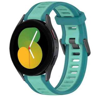 For Samsung Galaxy Watch 5  44mm 20mm Two Color Textured Silicone Watch Band(Teal)