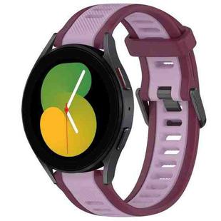 For Samsung Galaxy Watch 5  40mm 20mm Two Color Textured Silicone Watch Band(Purple)