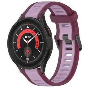 For Samsung Galaxy Watch 5 Pro  45mm 20mm Two Color Textured Silicone Watch Band(Purple)