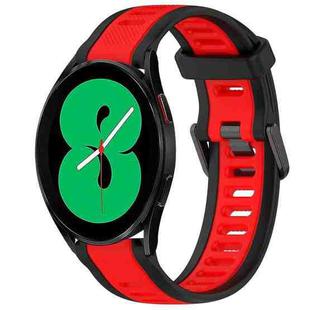 For Samsung Galaxy Watch 4 44mm 20mm Two Color Textured Silicone Watch Band(Red+Black)