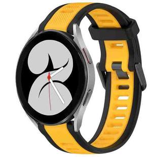 For Samsung Galaxy Watch 4 40mm 20mm Two Color Textured Silicone Watch Band(Yellow+Black)