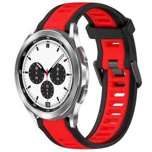 For Samsung  Galaxy Watch 4 Classic 42mm 20mm Two Color Textured Silicone Watch Band(Red+Black)