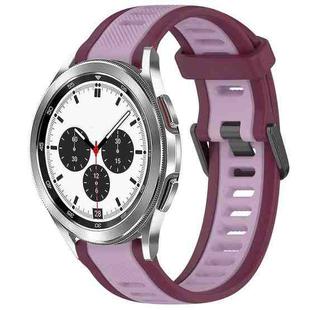 For Samsung  Galaxy Watch 4 Classic 42mm 20mm Two Color Textured Silicone Watch Band(Purple)