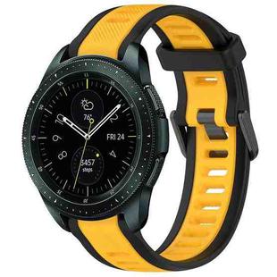 For Samsung Galaxy Watch 42mm 20mm Two Color Textured Silicone Watch Band(Yellow+Black)