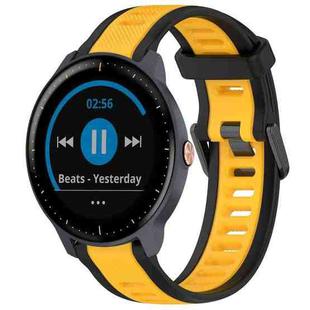 For Garmin Vivoactive3 Music 20mm Two Color Textured Silicone Watch Band(Yellow+Black)