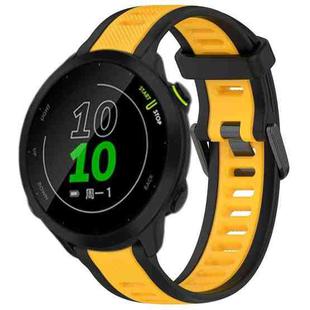 For Garmin Forerunner 158 20mm Two Color Textured Silicone Watch Band(Yellow+Black)