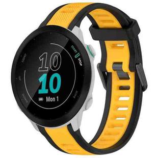 For Garmin Forerunner 55 20mm Two Color Textured Silicone Watch Band(Yellow+Black)