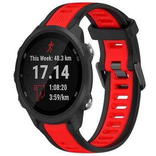 For Garmin Forerunner 245 / 245 Music 20mm Two Color Textured Silicone Watch Band(Red+Black)