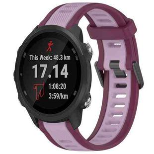For Garmin Forerunner 245 / 245 Music 20mm Two Color Textured Silicone Watch Band(Purple)