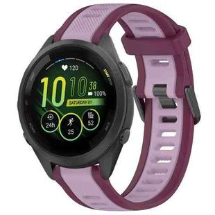 For Garmin Forerunner 265S 18mm Two Color Textured Silicone Watch Band(Purple)