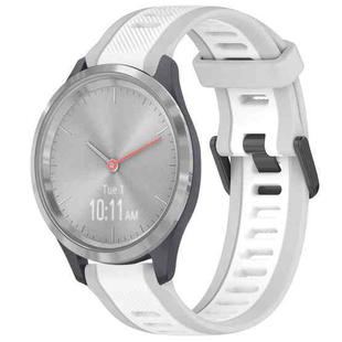 For Garmin Vivomove 3S 18mm Two Color Textured Silicone Watch Band(White+Grey)