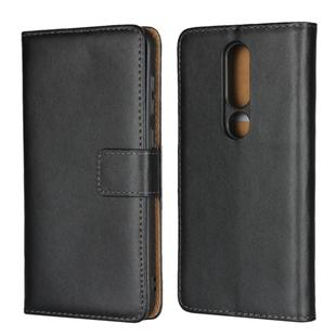 Leather Horizontal Flip Holster for Nokia X6 2018 ，with Magnetic Clasp and Bracket and Card Slot and Wallet(Black)