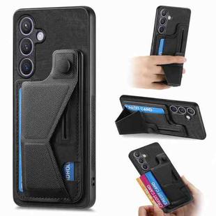 For Samsung Galaxy S24+ 5G II K-shaped Slide Holder Card Slot Phone Case(Black)