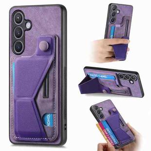 For Samsung Galaxy S24+ 5G II K-shaped Slide Holder Card Slot Phone Case(Purple)
