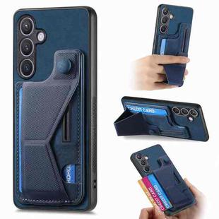For Samsung Galaxy S23 5G II K-shaped Slide Holder Card Slot Phone Case(Blue)