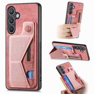For Samsung Galaxy S23 5G II K-shaped Slide Holder Card Slot Phone Case(Pink)