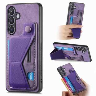 For Samsung Galaxy S23 5G II K-shaped Slide Holder Card Slot Phone Case(Purple)