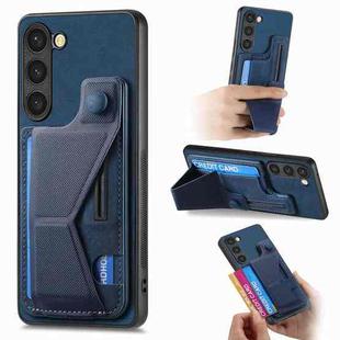 For Samsung Galaxy S23+ 5G II K-shaped Slide Holder Card Slot Phone Case(Blue)