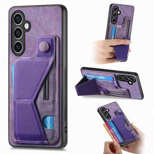 For Samsung Galaxy S23 FE 5G II K-shaped Slide Holder Card Slot Phone Case(Purple)