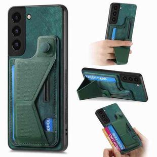 For Samsung Galaxy S22+ 5G II K-shaped Slide Holder Card Slot Phone Case(Green)