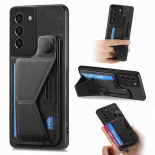 For Samsung Galaxy S21+ 5G II K-shaped Slide Holder Card Slot Phone Case(Black)