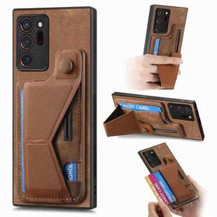 For Samsung Galaxy Note20 Ultra II K-shaped Slide Holder Card Slot Phone Case(Brown)