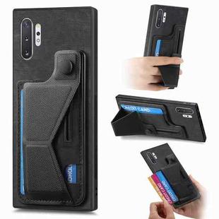 For Samsung Galaxy Note10+ II K-shaped Slide Holder Card Slot Phone Case(Black)