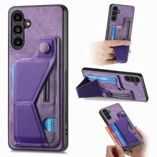 For Samsung Galaxy A54 5G II K-shaped Slide Holder Card Slot Phone Case(Purple)