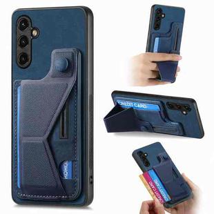 For Samsung Galaxy A14 5G II K-shaped Slide Holder Card Slot Phone Case(Blue)