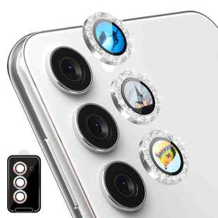 For Samsung Galaxy S23 5G/ S23+ 5G ENKAY Hat-Prince AR 9H Rear Lens Glitter Aluminium Alloy Tempered Glass Film(Silver)