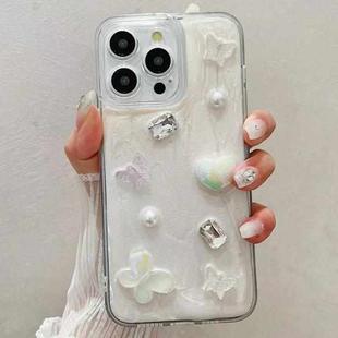 For iPhone 15 Pro Cream Gum Decoden TPU Phone Case(Butterfly)