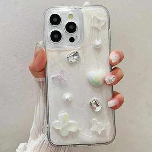 For iPhone 13 Pro Cream Gum Decoden TPU Phone Case(Butterfly)