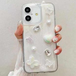 For iPhone 16 Cream Gum Decoden TPU Phone Case(Butterfly)