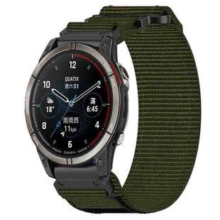 For Garmin Quatix 7 Pro 22mm Nylon Hook And Loop Fastener Watch Band(Army Green)