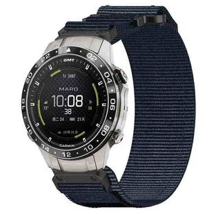 For Garmin MARQ Aviator Gen 2 22mm Nylon Hook And Loop Fastener Watch Band(Blue)