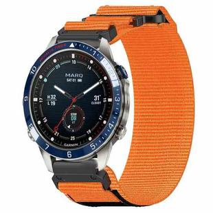 For Garmin MARQ Captain Gen 2 22mm Nylon Hook And Loop Fastener Watch Band(Orange)