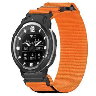 For Garmin Instinct Crossover 22mm Nylon Hook And Loop Fastener Watch Band(Orange)