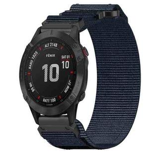 For Garmin Fenix 6 22mm Nylon Hook And Loop Fastener Watch Band(Blue)