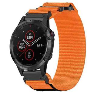 For Garmin Fenix 5 22mm Nylon Hook And Loop Fastener Watch Band(Orange)